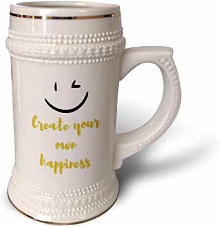 3. Начертайте сладък усмивка с текст Създай своето собствено щастие - чаша за стейна на 22 унция (stn-364889-1)
