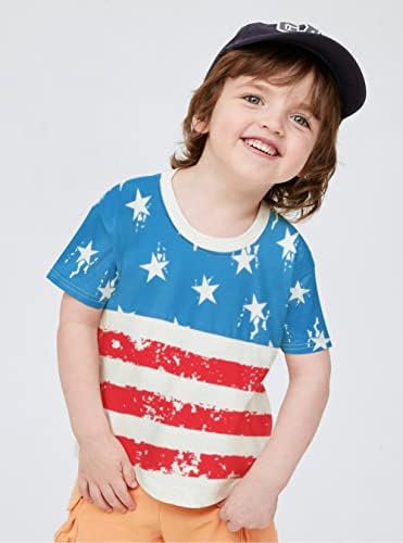 Тениска Little Ръка за Малки Момчета на 4 юли, Тениска с американския Флаг, Тениска на Деня на Независимостта за Деца