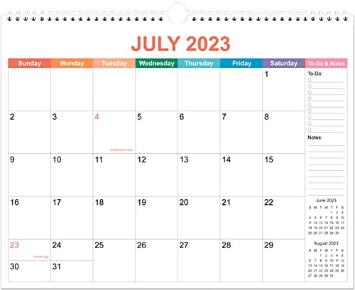 Календар на 2023-2024 години - Стенен Календар за 18 месеца, считано от юли 2023 г. до декември 2024 г., Календарът на 2023-2024 години от висококачествена хартия, Двухпроводный по?