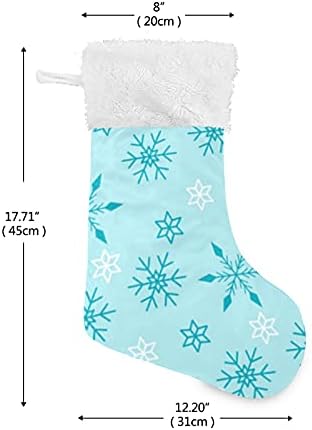 Коледни Чорапи с Акварельными Снежинками, Големи Коледни Чорапи за Коледното Трапезария, Елха, Висящи Чорапи за Камината
