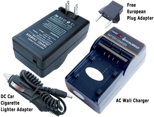 iTEKIRO AC Стенно Зарядно за Кола dc Комплект за JVC BN-V408US + iTEKIRO 10-в-1 USB Кабел За зареждане