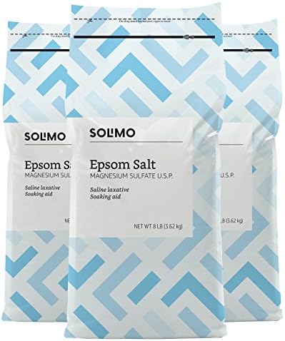 Търговска марка -Средство за накисване на английската сол Solimo, магнезиев сулфат USP, 8 паунда, 128 грама,