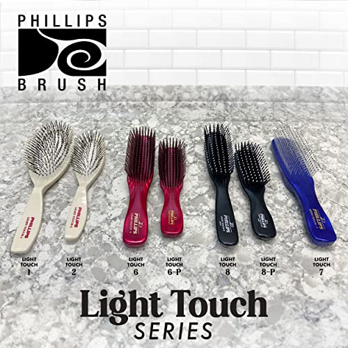 Четка за коса Phillips Light Touch 8-P, с Размер на Чанта, за професионална и домашна употреба за Стайлинг, Разнищване