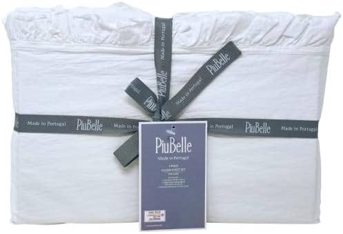 Зип Бел piubelle Комплект бели памучни кърпи с къдри Queen Size от 4 теми Включва 2 стандартни калъфки за възглавници (обикновен