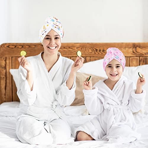2 Опаковки Бебешка Кърпа За Сушене на коса от Микрофибър, Обвивка за Сушене на косата за Момичета, Быстросохнущее