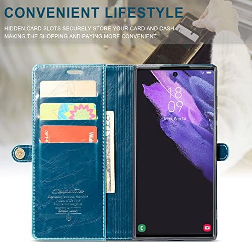 Чантата ASAPDOS Samsung Galaxy S22 Ultra Case [Напълно съвместим с S-Pen], калъф-книжка с каишка от изкуствена