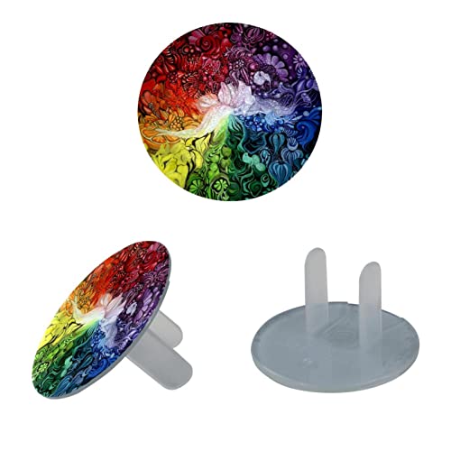 Капачки за ключове 24 Бр., Защитно фолио за контакти Фея Rainbow Art, Кръгли Пластмасови Капачки с 2 Клипса за електрически