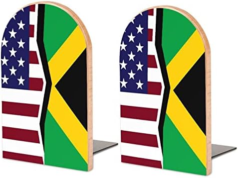 Знамето на Съединените Щати и Ямайка Големи Дървени Поставки за книги, Модерна Декоративна bookshelf Портретно