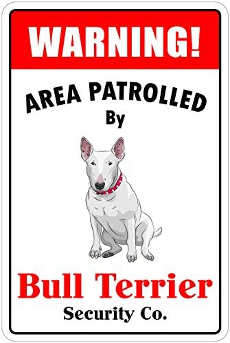 Предупредителен стикер зона, Патрулируемая бультерьером 8 X12 Новият Знак на Кучето