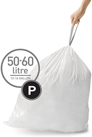 торби за боклук с завязками simplehuman Code P, изработени по поръчка, с обем 50-60 литра / 13,2-15,9 литра,